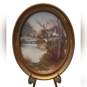 Vintage Homco Country Scene Picture Frame Wall Hanging Living Room Decor